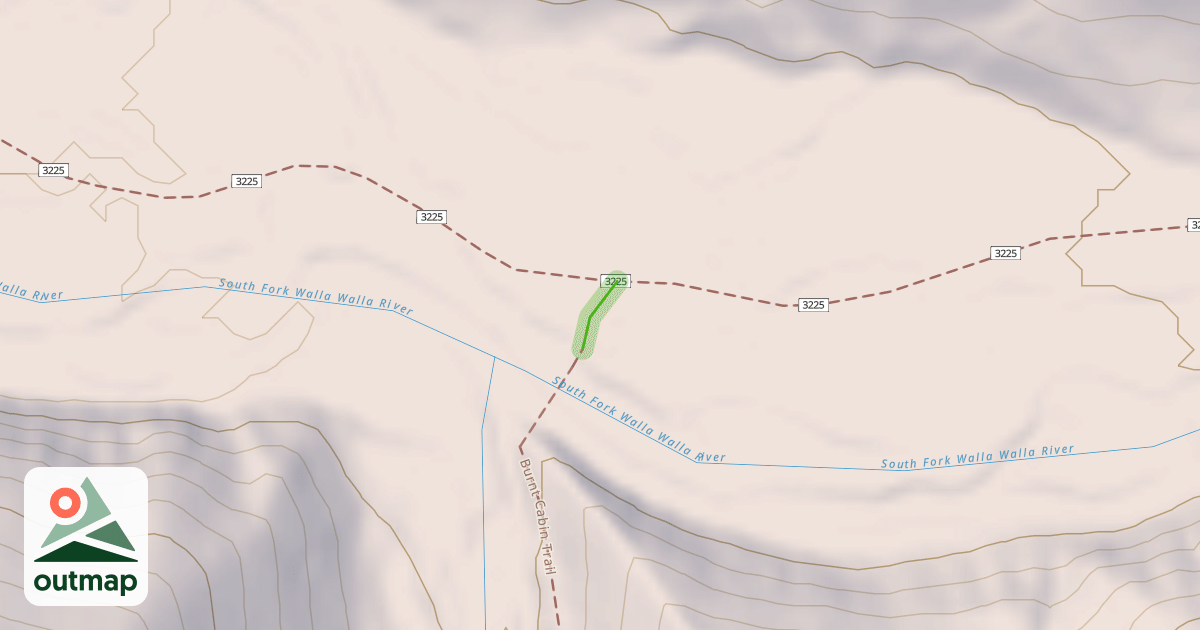 Map of Burnt Cabin Trail (Closed at WW River Bridge)
