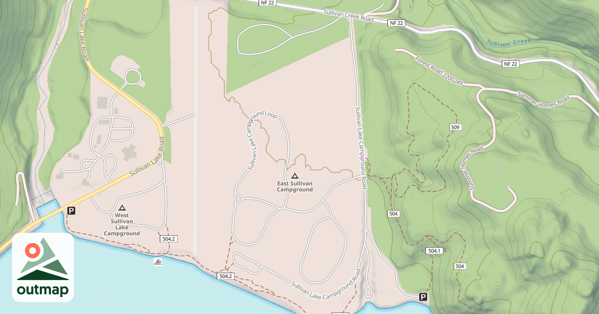 Map of SULLIVAN LAKE CAMPGROUND