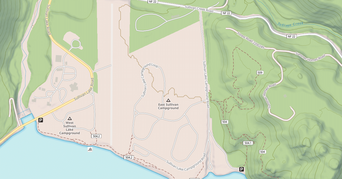 Map preview of SULLIVAN LAKE CAMPGROUND