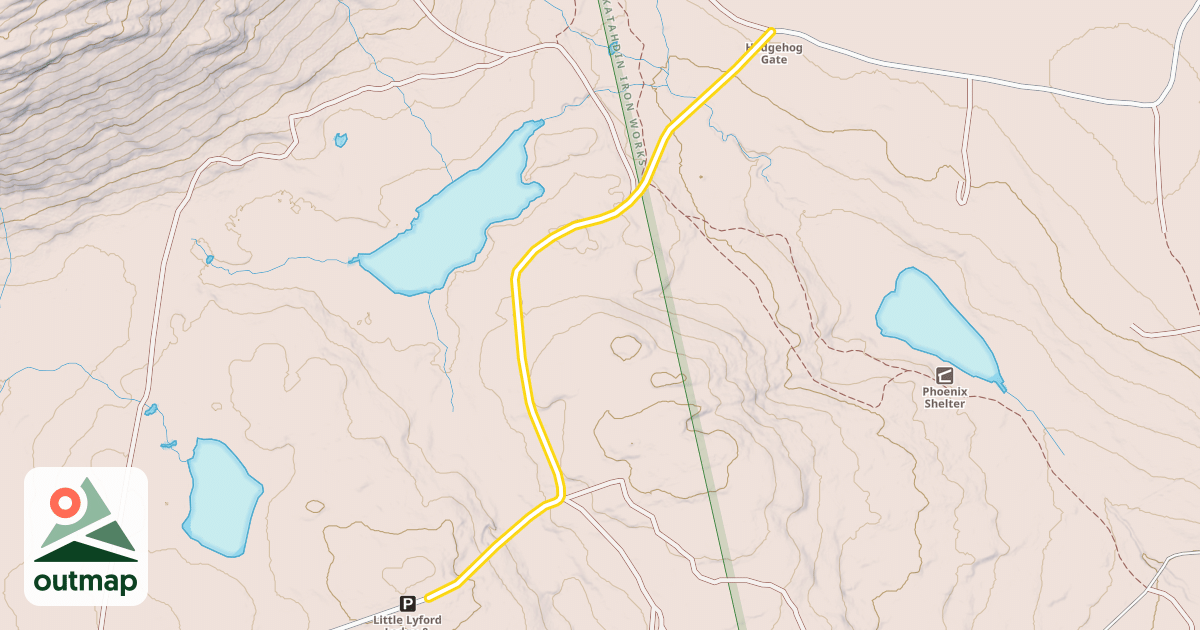 Map of Katahdin Iron Works Road
