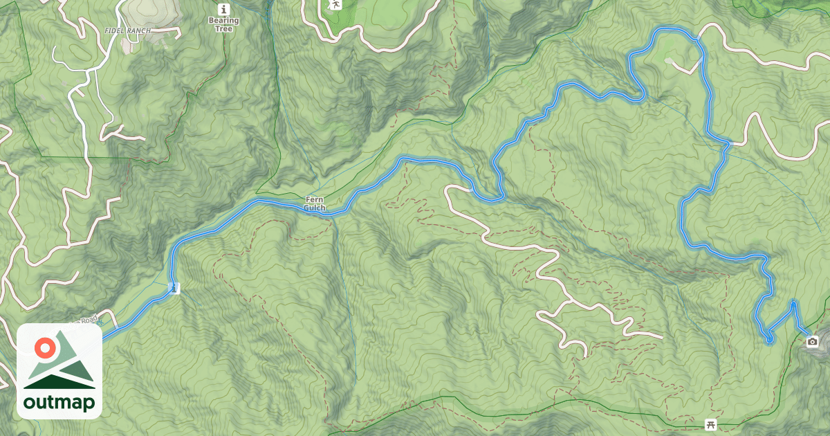 Map of Hihn's Sulphur Spring Road