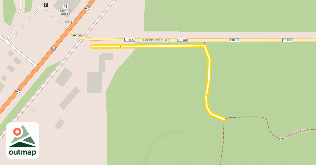 Map of Uhrenholdt Trail;Seeley Hills Ski 7.5k