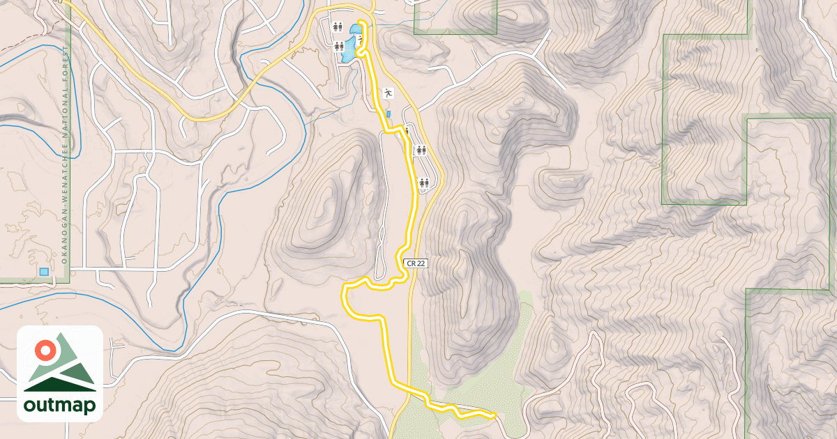 Map of Chiwawa Loop Rd to Thousand Trails