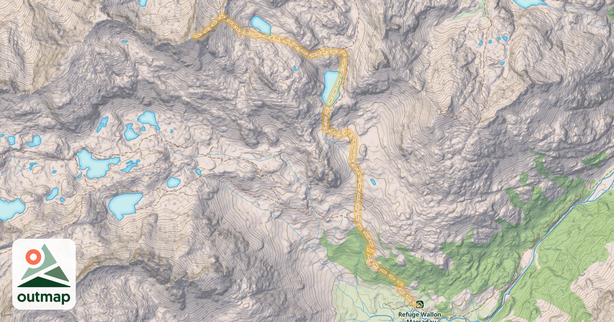 Map of Pic de Bernat Barrau — Refuge Wallon-Marcadau