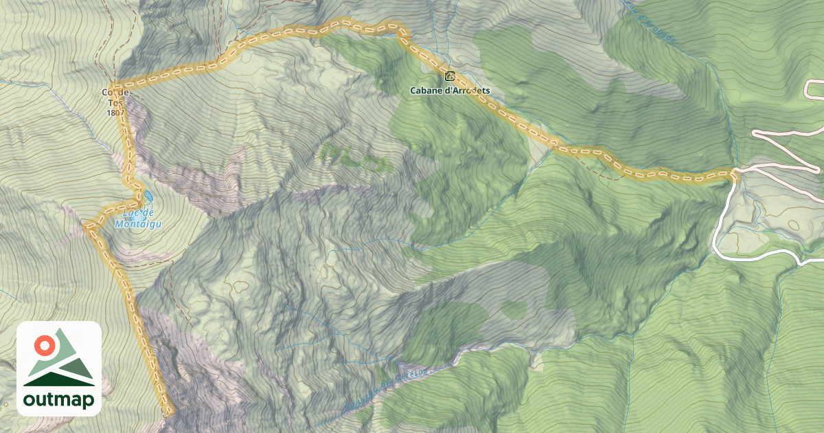 Map of Pic de Montaigu — Courtaou du Hourc