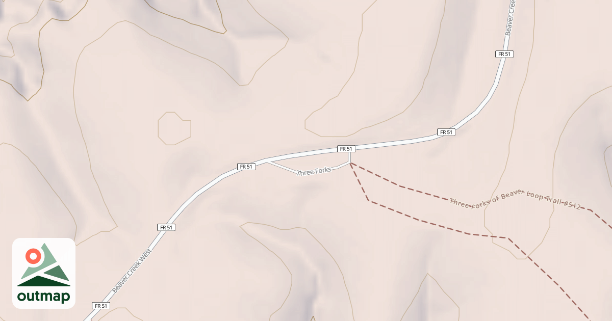 Map of THREE FORKS