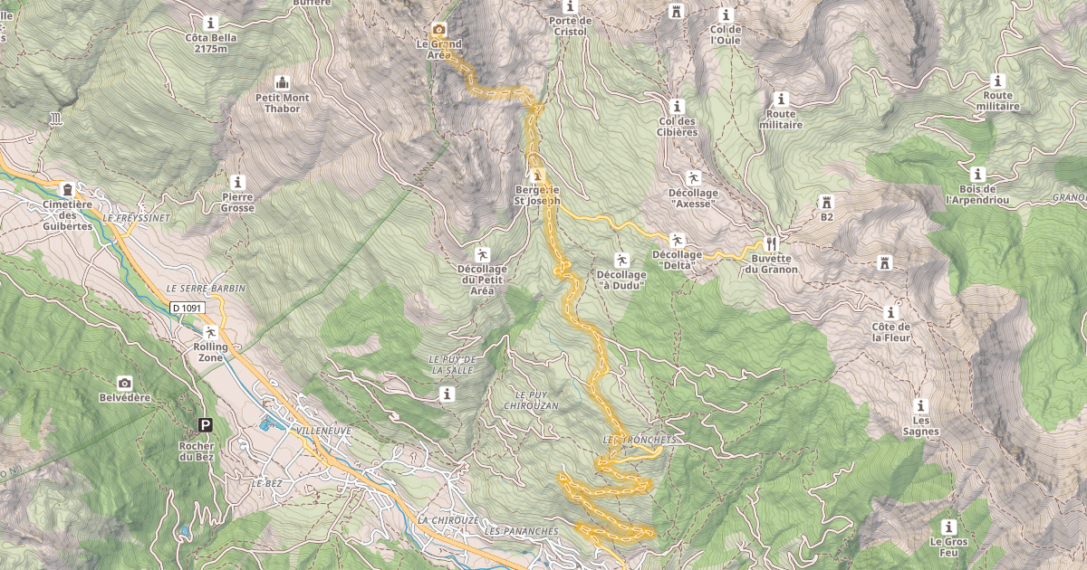 Map preview of Le Grand Aréa — Le Villard Laté
