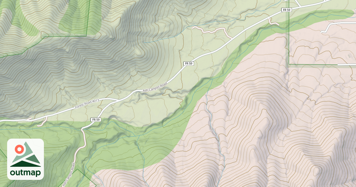 Map of ASH CANYON