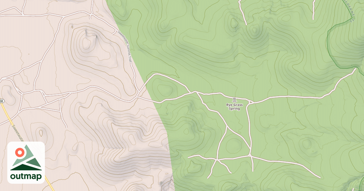 Map of RYE GRASS SPRING ROAD