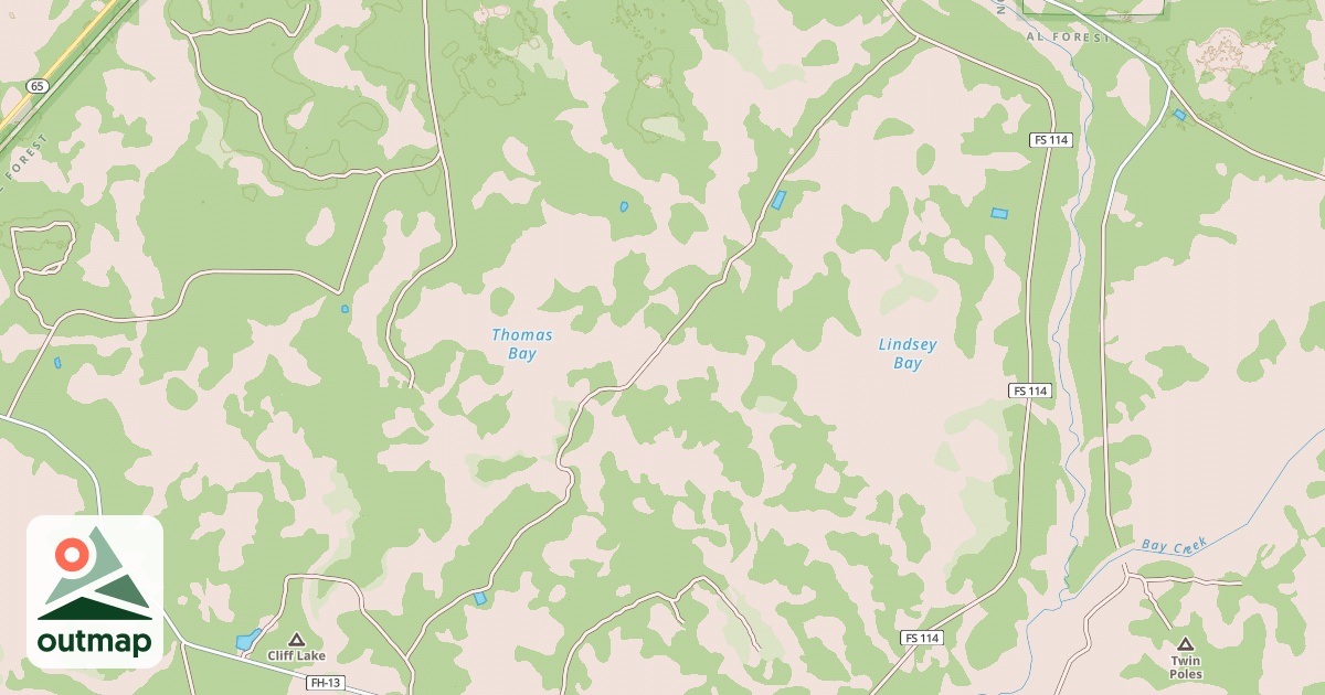 Map of THOMAS BAY