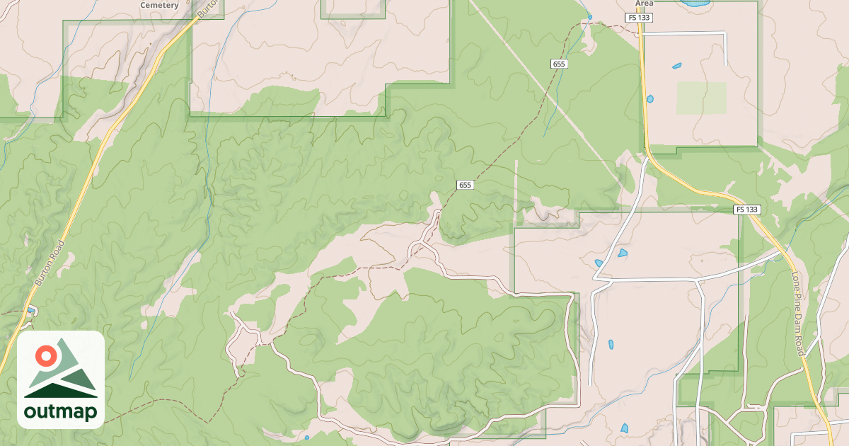 Map of USFS National Forest System Roads {907EE3D8-FBE9-40EB-9F5C-E408566F393F}