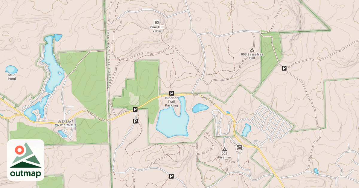 Map of Pinchot State Forest - Thornhurst Snowmobile Trails