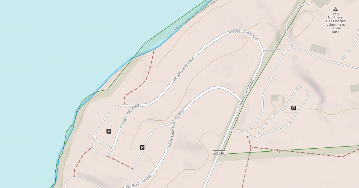 Map preview of MOOSE LAKE CANOE ACCESS