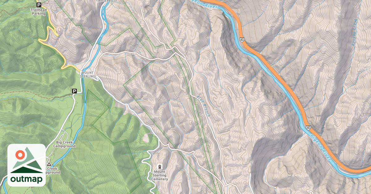 Map of FLAT BRANCH