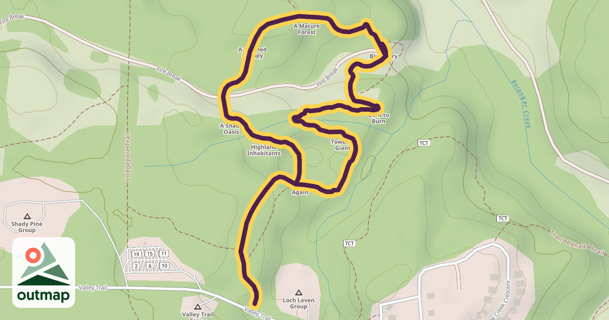 Map of Whispering Pines Trail