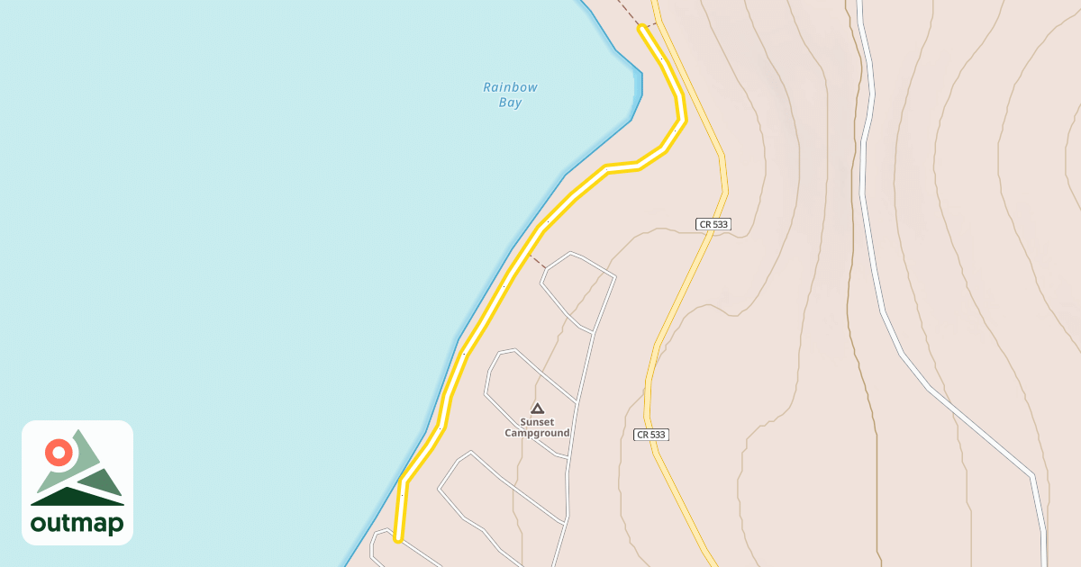 Map of Campground Shorefront Trail