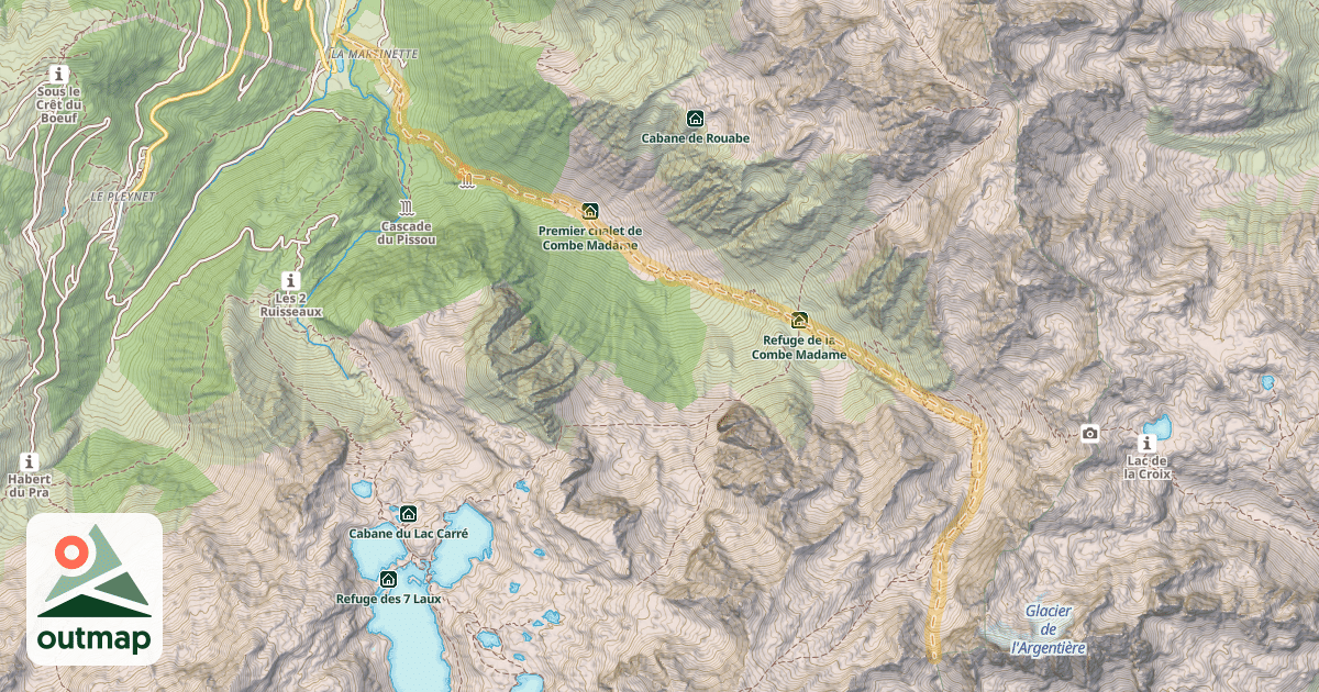 Map of Col de la Combe Madame — Le Fond de France