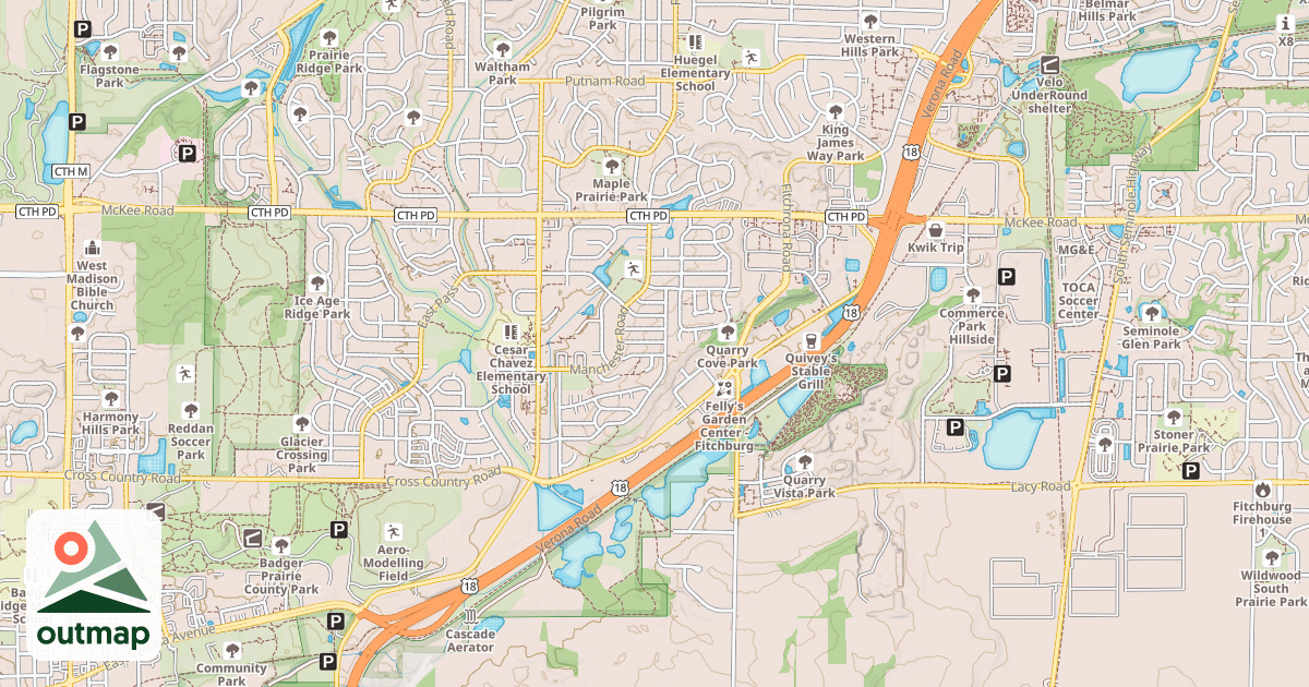 Map of Military Ridge State Trail