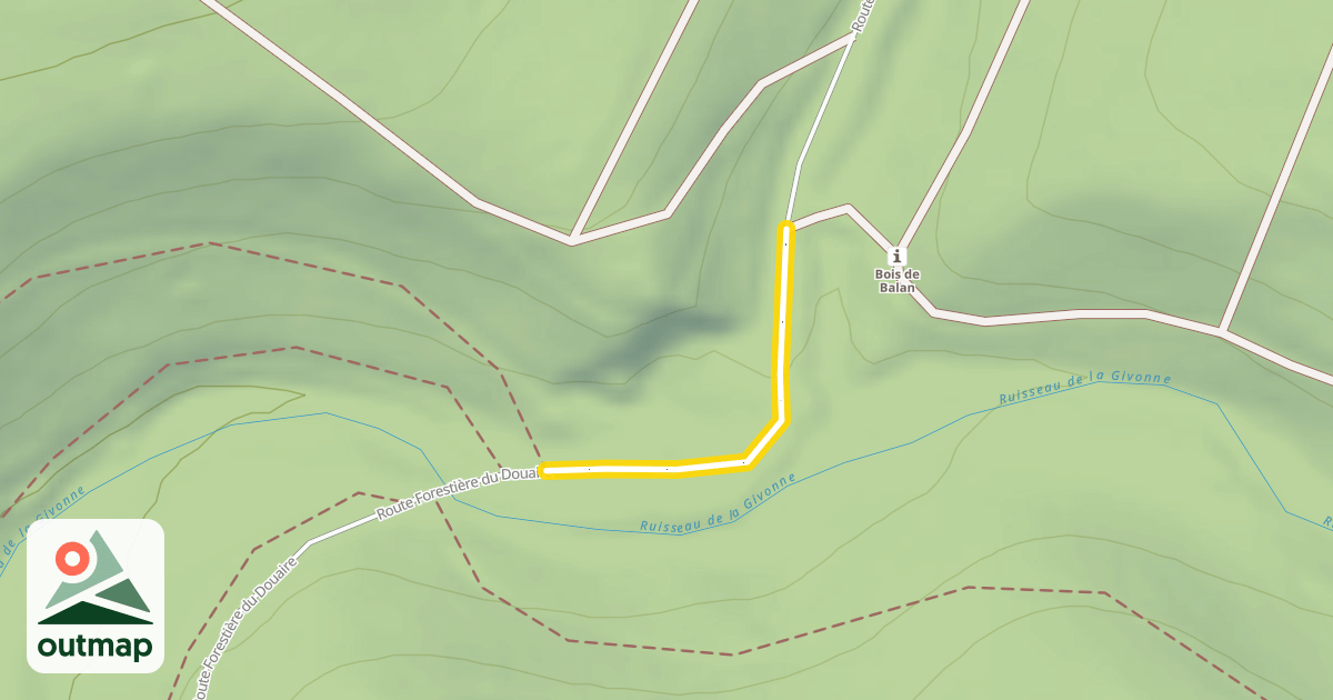 Map of Route Forestière du Douaire