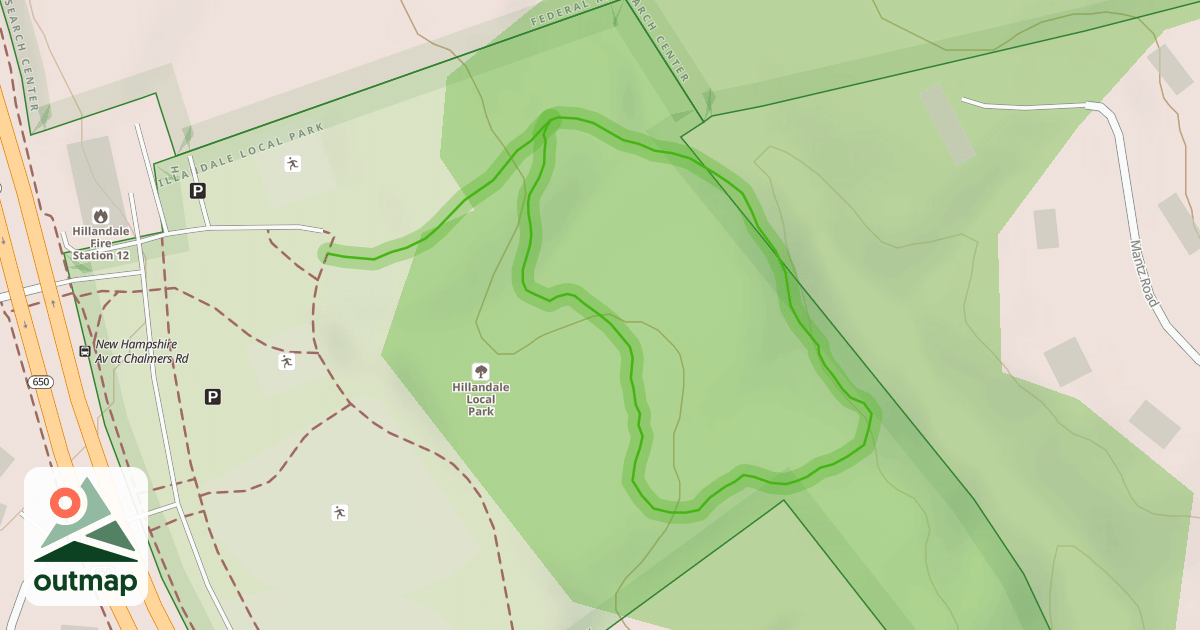 Map of Hillandale Loop Trail