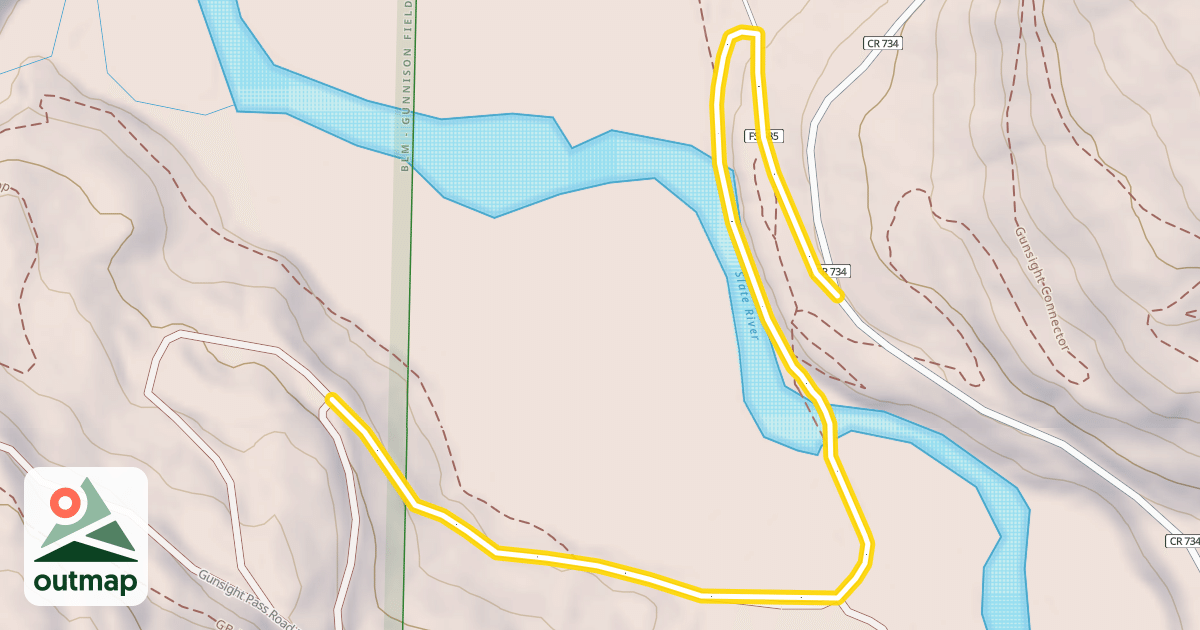 Map of Gunsight Pass Road 585