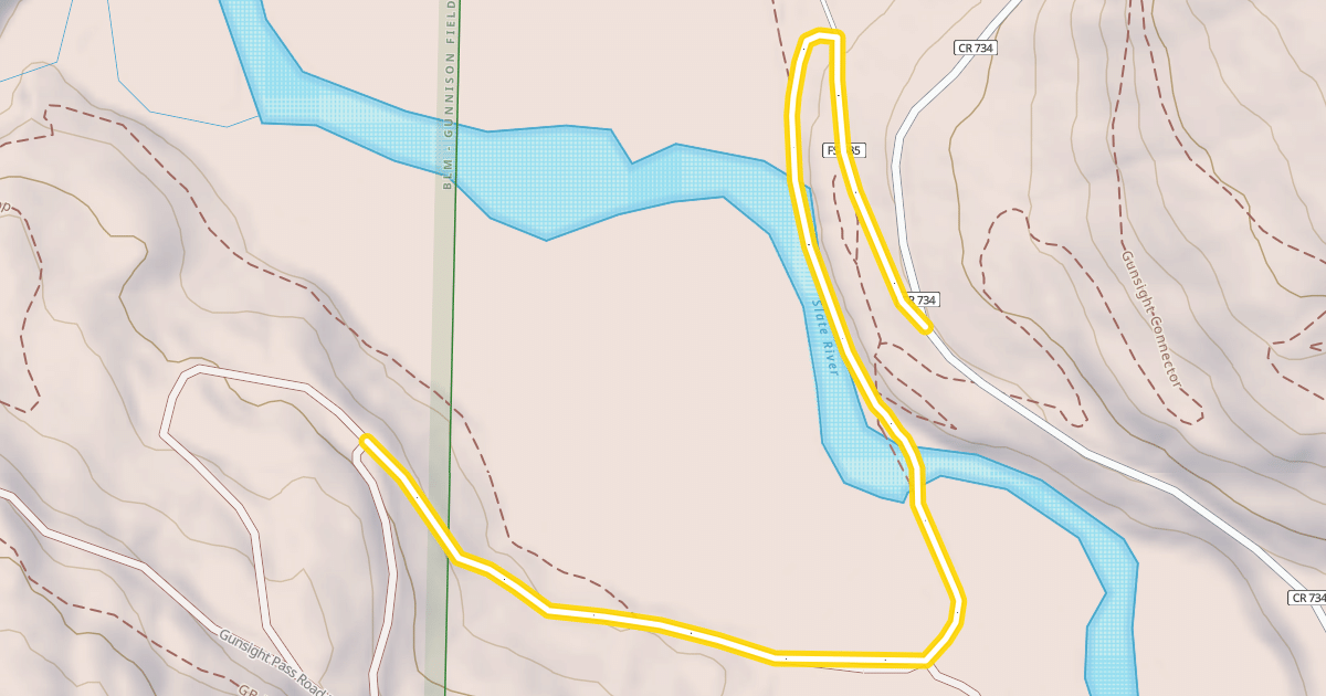 Map preview of Gunsight Pass Road 585