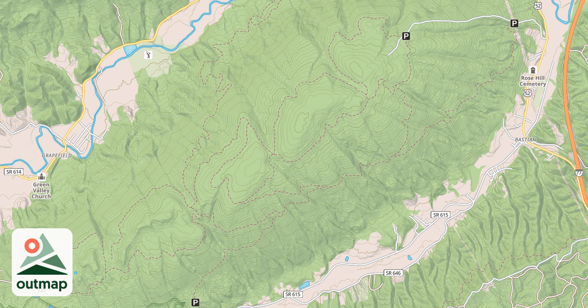 Map of ROUND MOUNTAIN