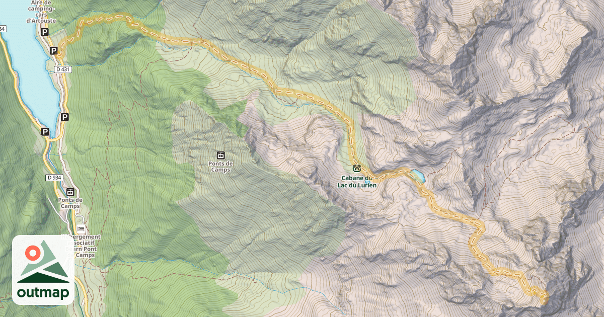Map of Pic de Lurien — Parking du Lurien