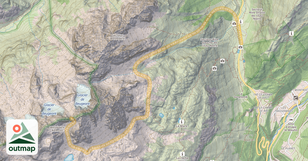Map of Col de Beugeant — Col des Montets