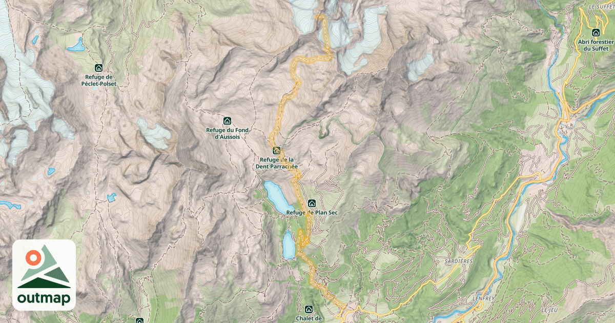 Map of Passage de Rosoire — Aussois