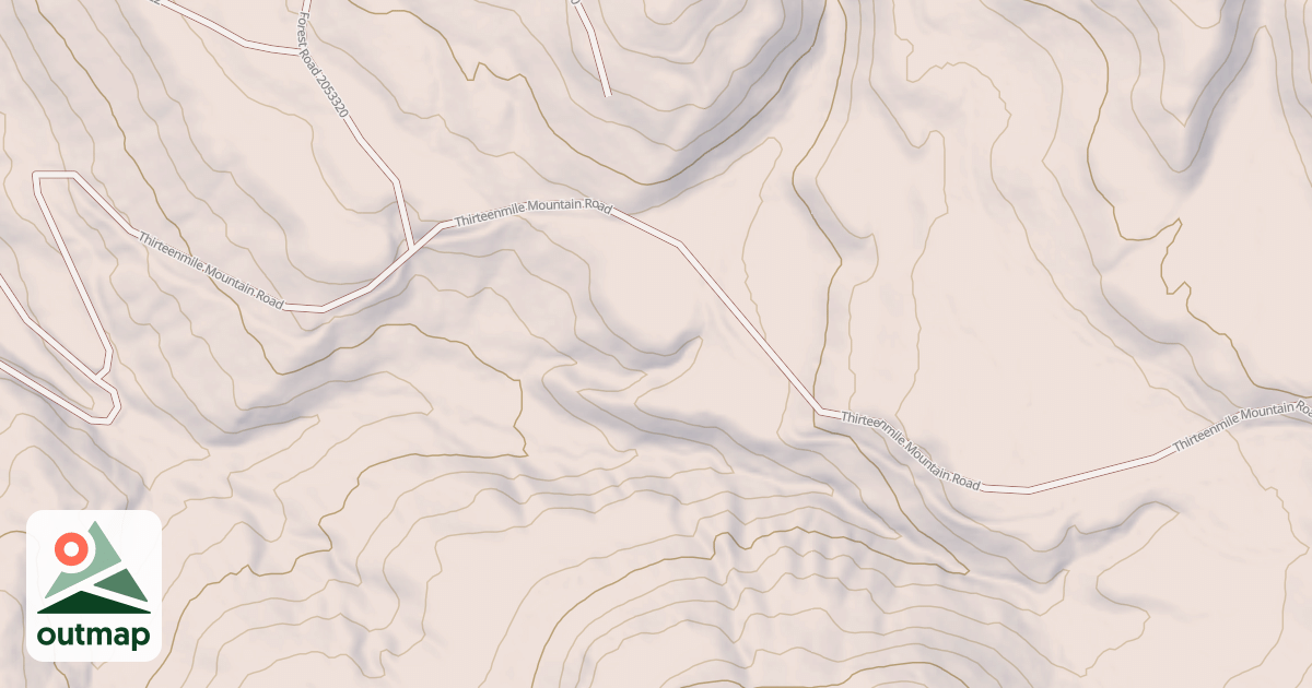Map of THIRTEENMILE MTN