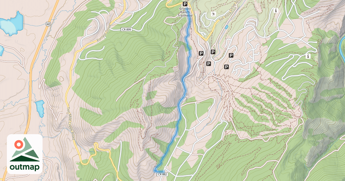Map of Fraser to Granby Trail