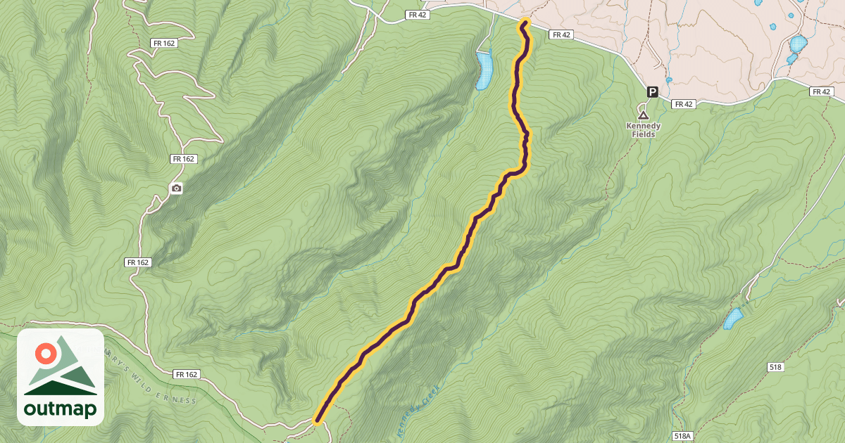 Map of Kennedy Ridge Trail