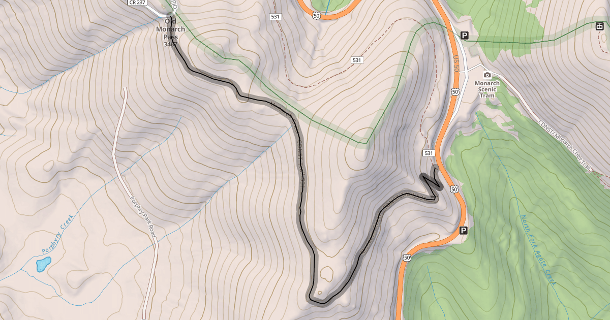 Map preview of Monarch Crest - CDNST Trail 531