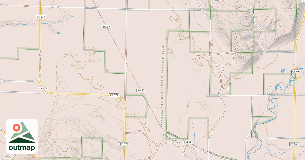 Map of Betsie Valley State Trail