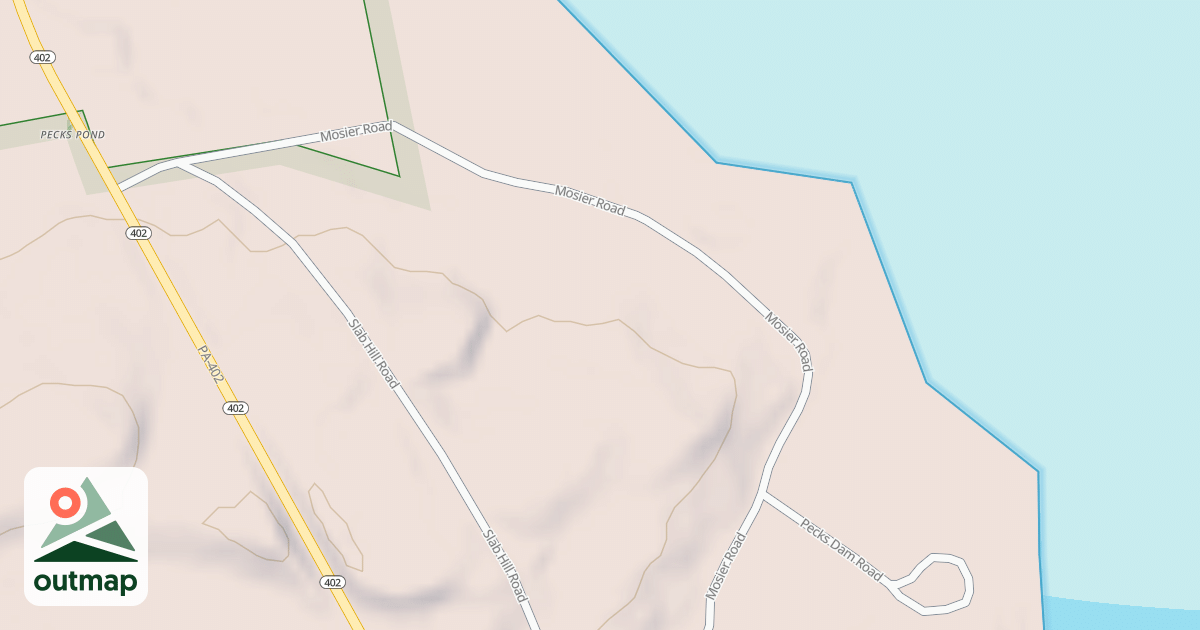 Map of Edgemere-Pecks Pond - Snowmobile Trails in Pike