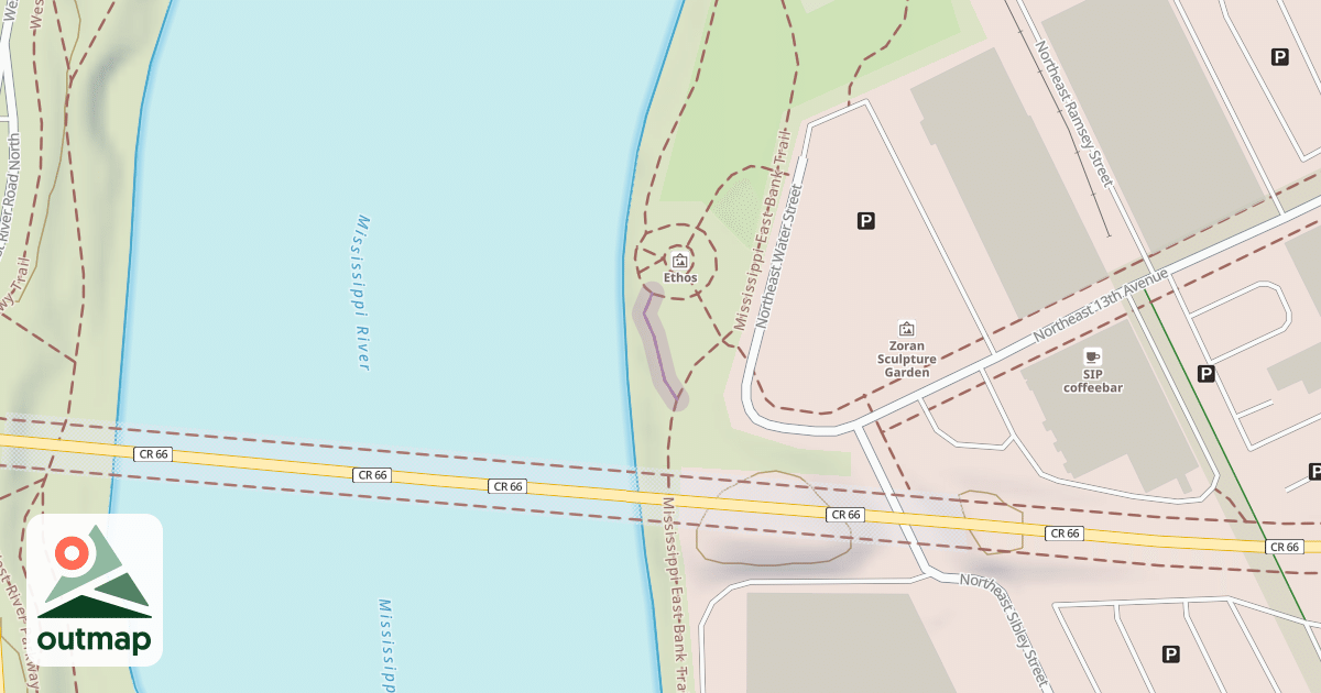 Map of Mississippi East Bank Trail