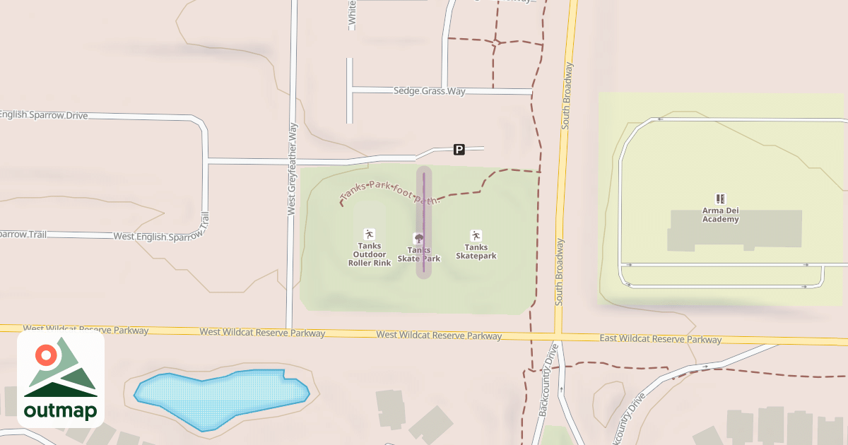 Map of Tanks Park foot/bike/skateboard path 2