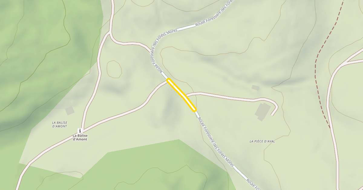 Map preview of Route Forestière des Forêts Monts
