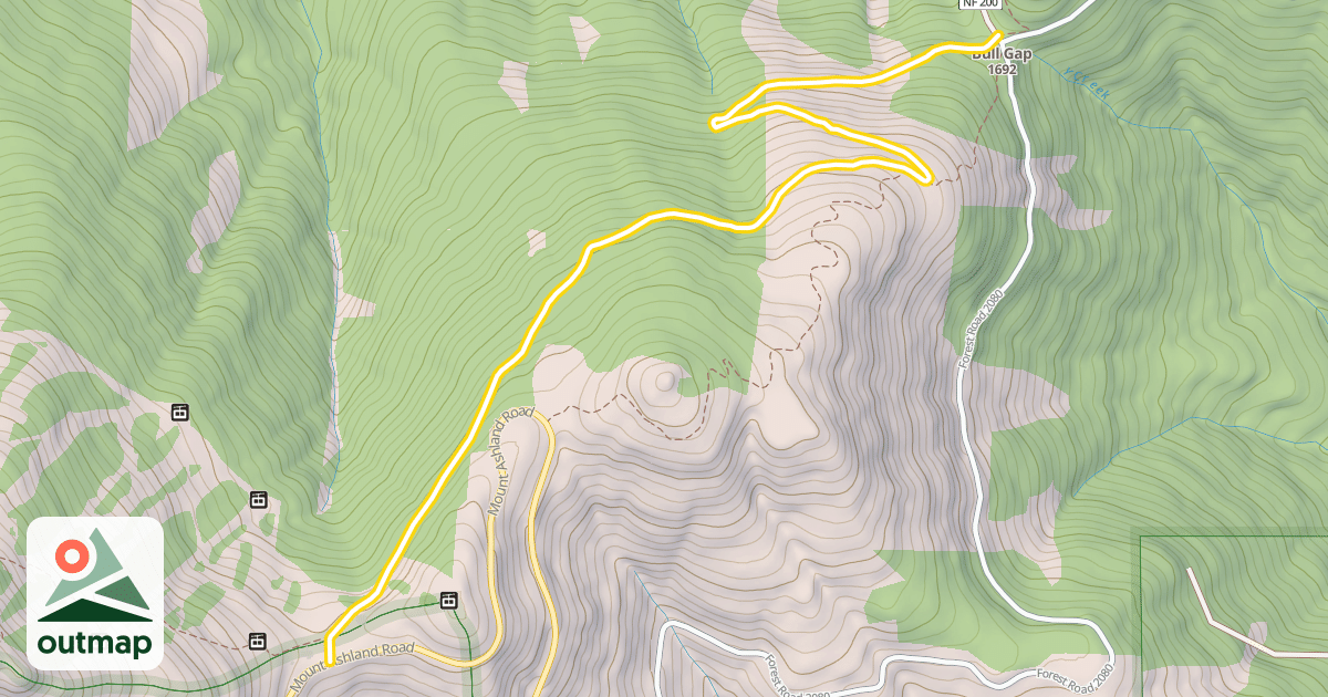 Map of Bull Gap Trail