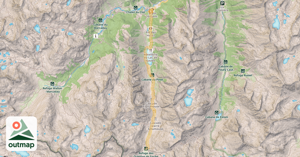 Map of Refuge des Oulettes de Gaube — Cambasque