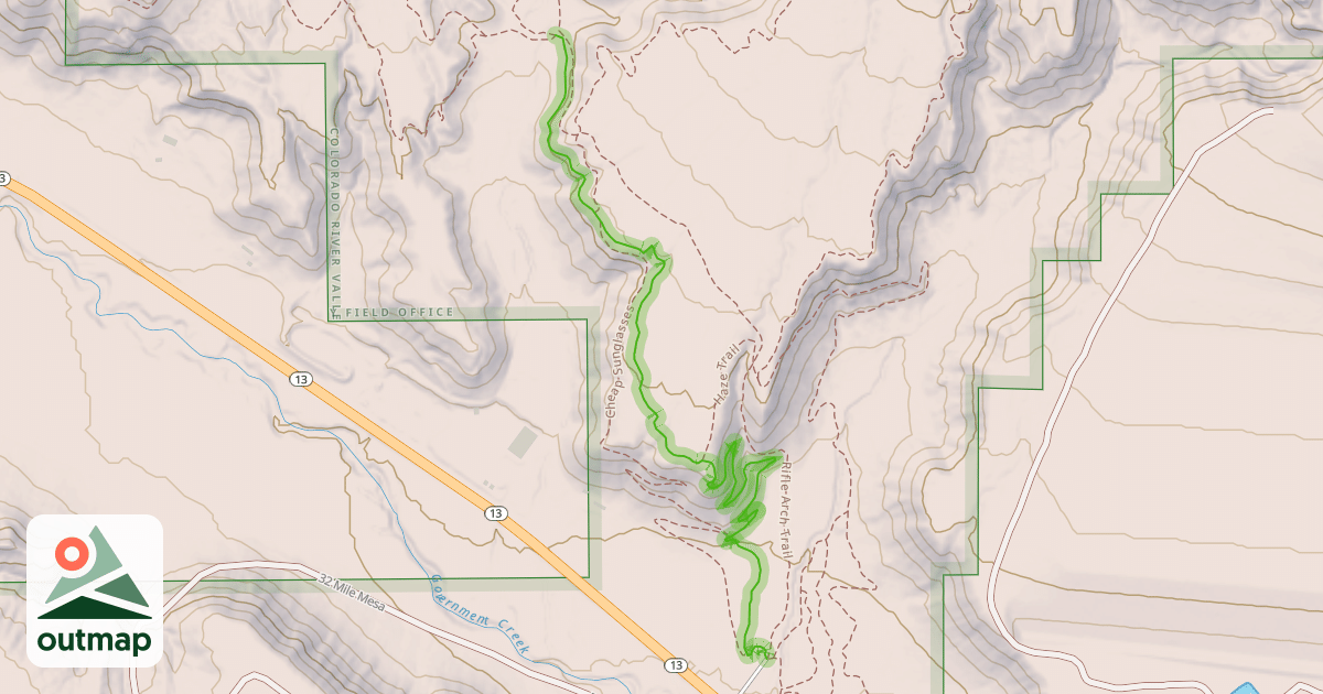 Map of Hogback Highway Trail