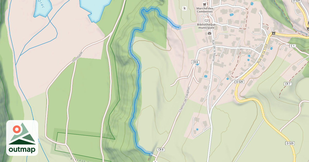 Map of Sentier des Combettes