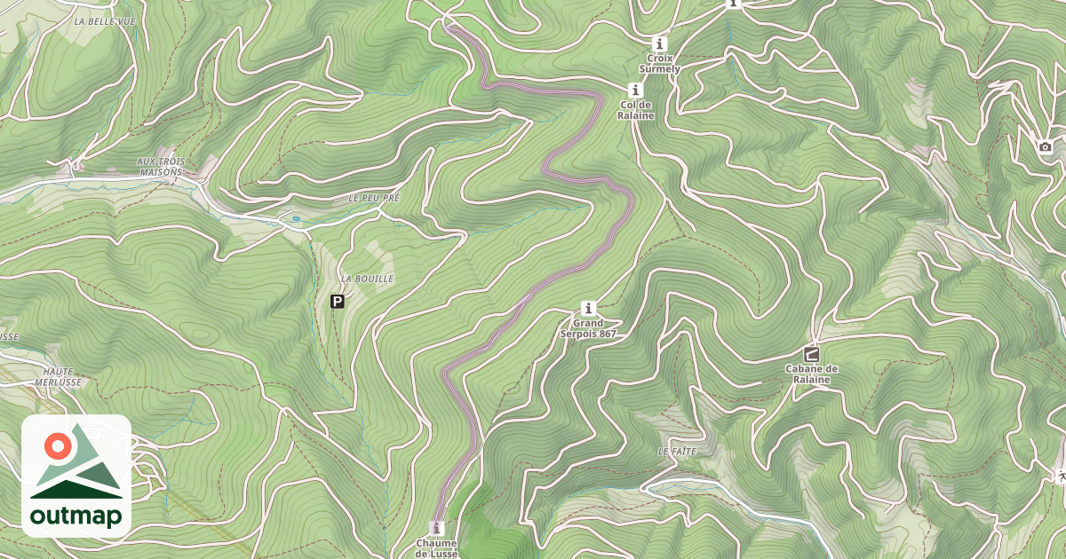 Map of Route Forestière du Tacot