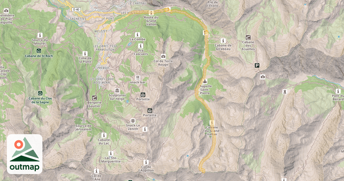 Map of Col des Orres — Les Ribes