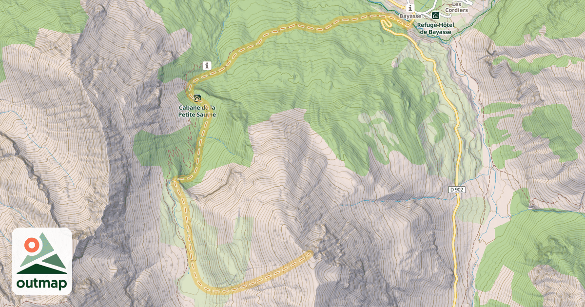 Map of Crête de Pierre-Éclatée — Bayasse