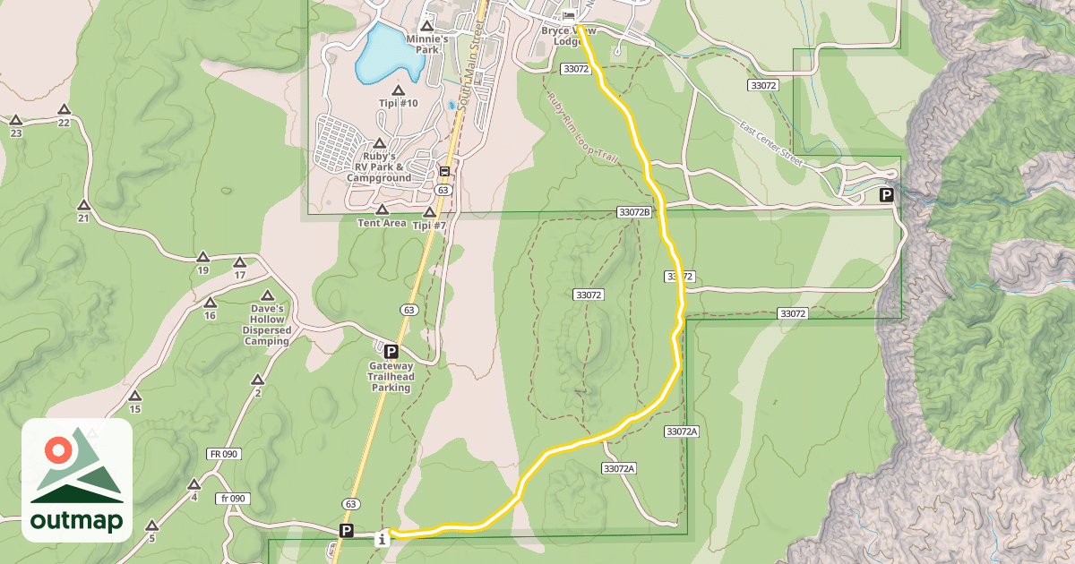 Map of Old Bryce Town Loop