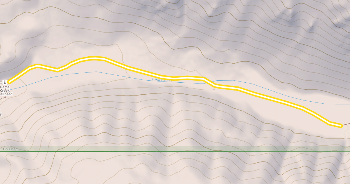 Map preview of Game Creek Trail