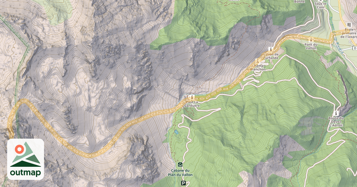 Map of Pic du Béal Traversier — Arvieux