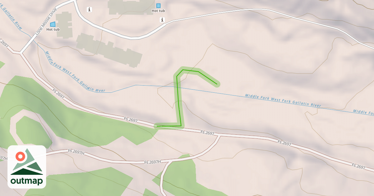 Map of Lone Moose Access